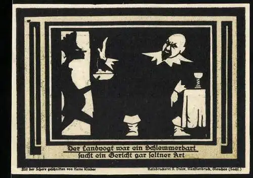 Notgeld Auerbach Vogtland 1921, 50 Pfennig, Gutschein über 50 Pfennig mit Wappen und Szenenbild Druck von R. Dulz