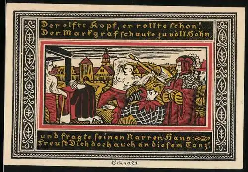 Notgeld Ettlingen, 1921, 50 Pfennig, Der elfte Kopf - Märchenhafte Szene
