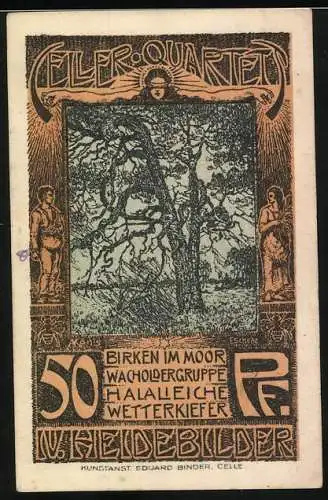 Notgeld Celle 1922, 50 Pfennig, Birken im Moor und Wappen, Gültigkeit bis 31. Januar 1922