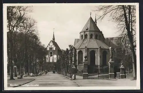 AK Norden / Ostfriesland, Partie an der Liudgerikirche