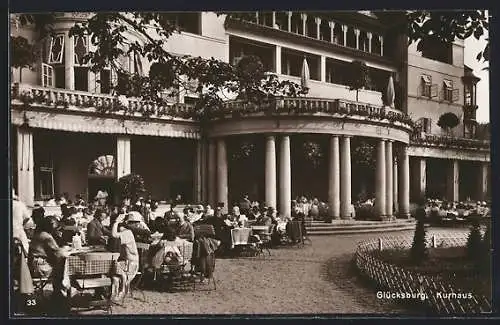 AK Glücksburg, Terrasse im Kurhaus-Cafe