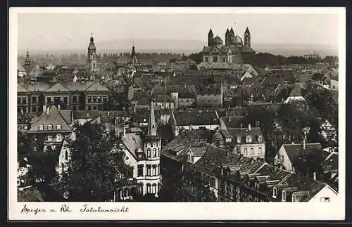 AK Speyer a. Rh., Blick über die Dächer