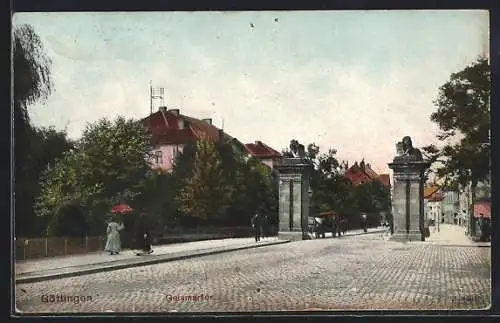 AK Göttingen, Strassenpartie am Geismartor