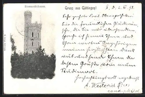 AK Göttingen, Blick auf den Bismarckthurm