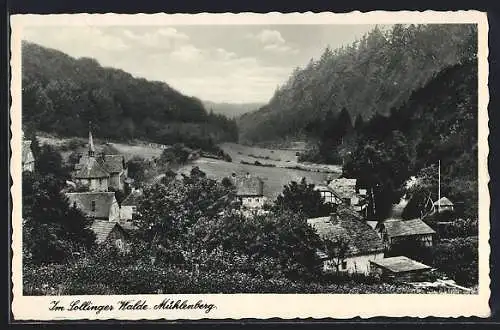 AK Mühlenberg, Blick über die Dächer des Ortes