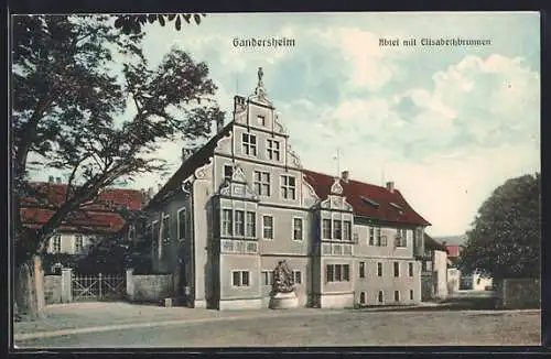 AK Gandersheim, Abtei mit Elisabethbrunnen