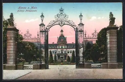 AK Hanau a. Main, Tor zum Schloss Philippsruhe