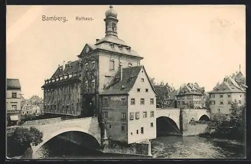 AK Bamberg, Blick auf das Rathaus