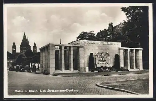 AK Mainz, Gustav Stresemann-Denkmal