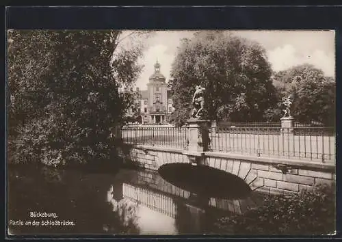 AK Bückeburg, Partie an der Schlossbrücke