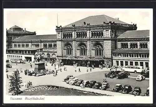 AK Hannover, Denkmal vor dem Hauptbahnhof