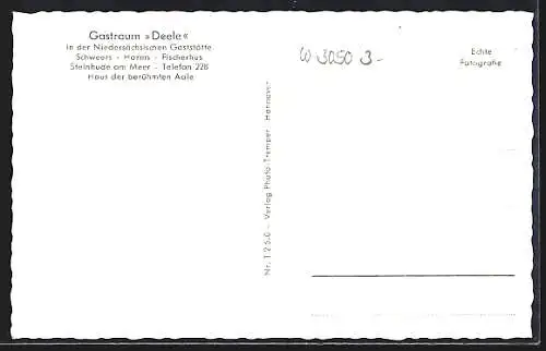 AK Steinhude am Meer, Gasthaus Deele, Innenansicht