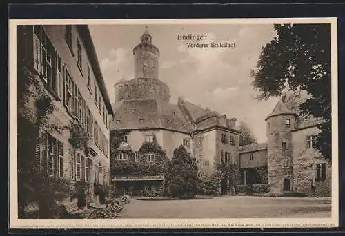 AK Büdingen / Hessen, Partie im vorderen Schlosshof