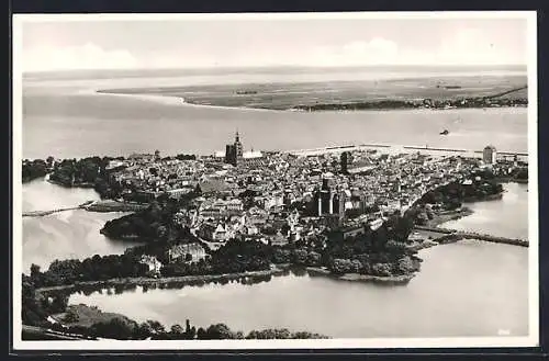 AK Stralsund, Fliegeraufnahme der Stadt