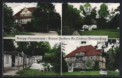 AK Grabow / Lüchow, Kneipp-Sanatorium - Kurort, ver. Ansichten