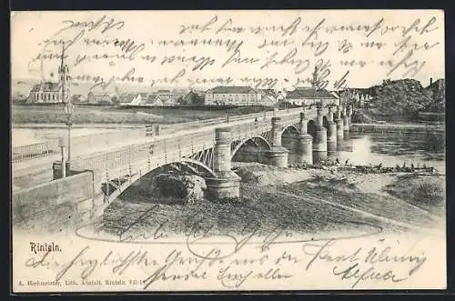 AK Rinteln, Flusspartie mit Brücke