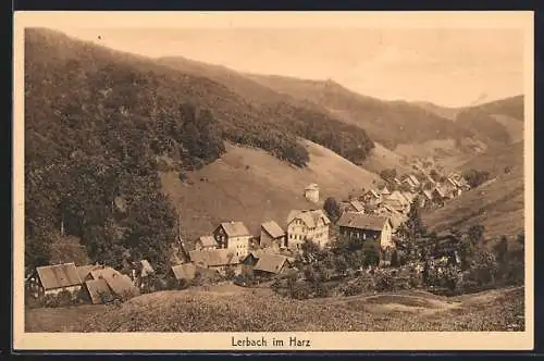 AK Lerbach im Harz, Gesamtansicht aus der Vogelschau