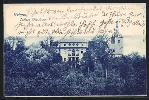 AK Weimar / Thüringen, Blick auf Schloss Ettersburg
