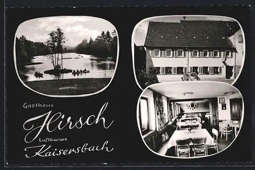 AK Kaisersbach, Gasthaus Hirsch, Innenansicht, Uferpartie