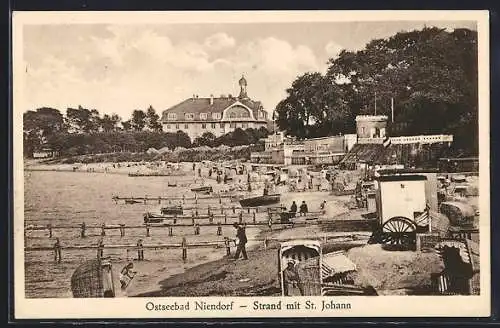 AK Niendorf, Ostseebad, Strand mit St. Johann