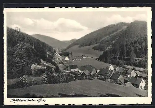 AK Sieber i. Harz, Teilansicht mit Bergen