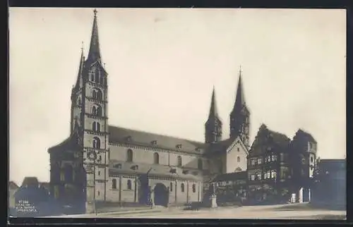 AK Bamberg, der Dom und die alte Residenz, erbaut im 13. Jahrhundert