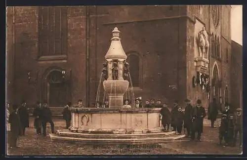 AK Bremen, Passanten am Moltkebrunnen