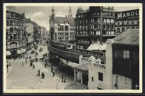 AK Hamburg, Rödingsmarkt mit Geschäften und U-Bahn