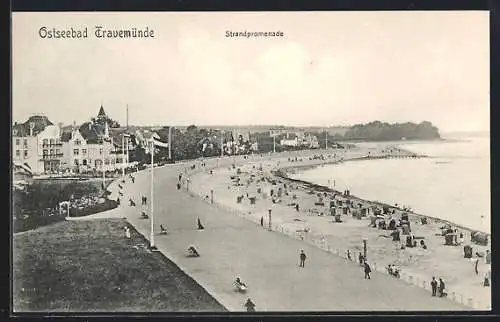 AK Travemünde, Strandpromenade mit Badegästen