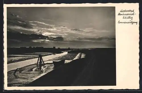 AK Horumersiel-Schillig, Nordseebad, Panorama bei Sonnenaufgang