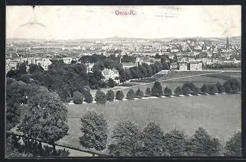 AK Gera /Reuss, Panorama mit Bäumen