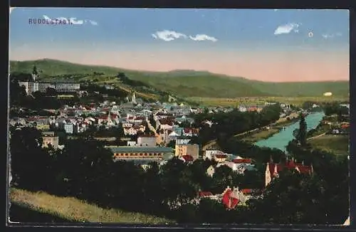 AK Rudolstadt, Teilansicht mit Flusspartie