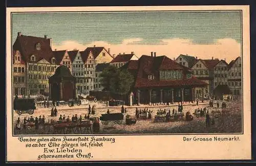 Lithographie Alt-Hamburg, Grosser Neumarkt