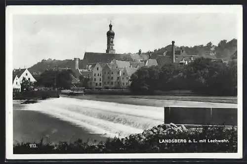 AK Landsberg / Lech, Partie am Lechwehr