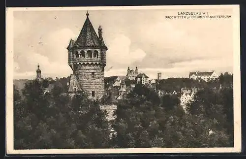 AK Landsberg / Lech, Prof. Ritter v. Herkomer`s Mutterturm