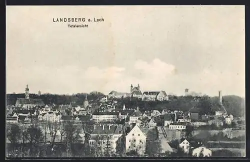 AK Landsberg a. Lech, Totalansicht mit Kirche