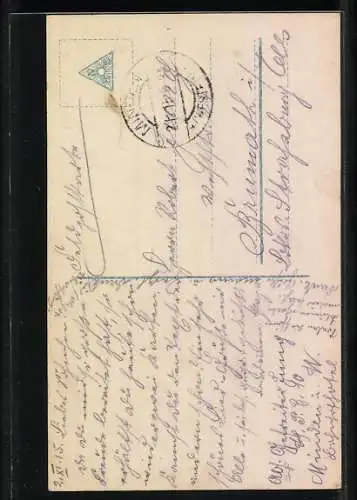 AK Frau in Gedanken bei ihrem Gatten auf See, Matrose im Schwimmreif wird gerettet