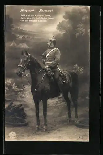 Foto-AK Artillerist zu Pferd zieht in die Schlacht