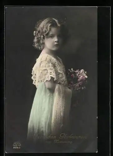 Foto-AK R & K / L Nr. 8976 /2: Mädchen mit Blumen