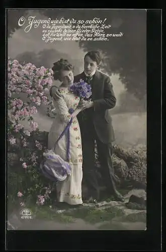 Foto-AK R & K / L Nr. 4749 /4: Junges Paar im Park