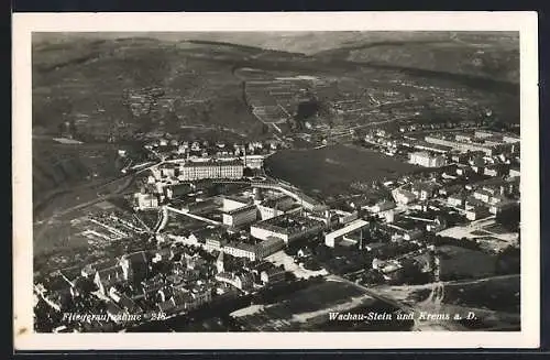 AK Krems a. D., Wachau-Stein und Krems vom Flugzeug aus