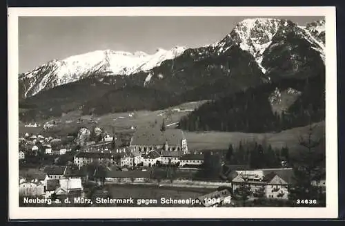 AK Neuberg a. d. Mürz, Teilansicht mit Schneealpe