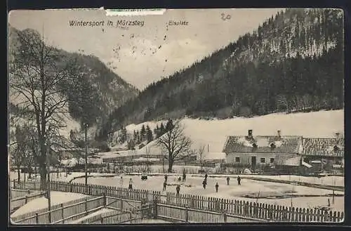 AK Mürzsteg, Ortsansicht im Winter