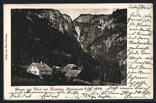 AK Neuberg an der Mürz, Blick auf den Ort Tirol