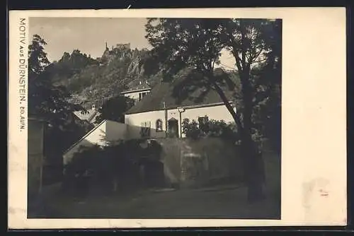 Foto-AK Dürnstein /Wachau, Ortspartie mit Ruine