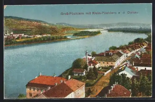 AK Gross-Pöchlarn a. D., Blick über die Donau zu Klein-Pöchlarn