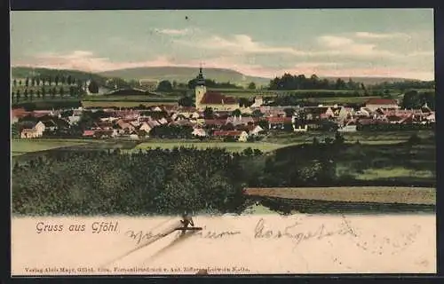AK Gföhl, Teilansicht mit Kirche