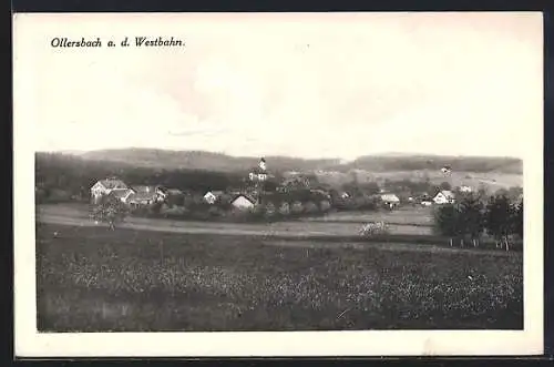 AK Ollersbach a. d. Westbahn, Ortspartie mit Kirche