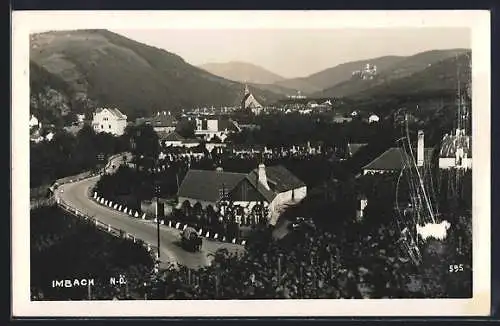 AK Imbach /N.-Ö., Teilansicht mit Kirche und Strassenpartie