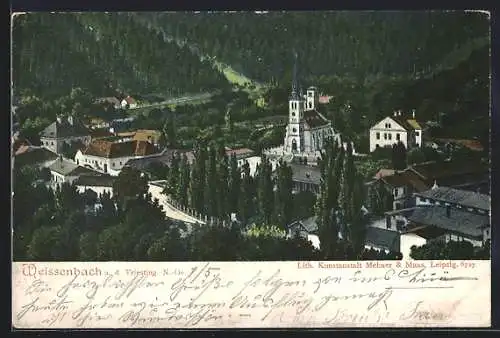 AK Weissenbach a. d. Triesting, Ortspartie mit Kirche